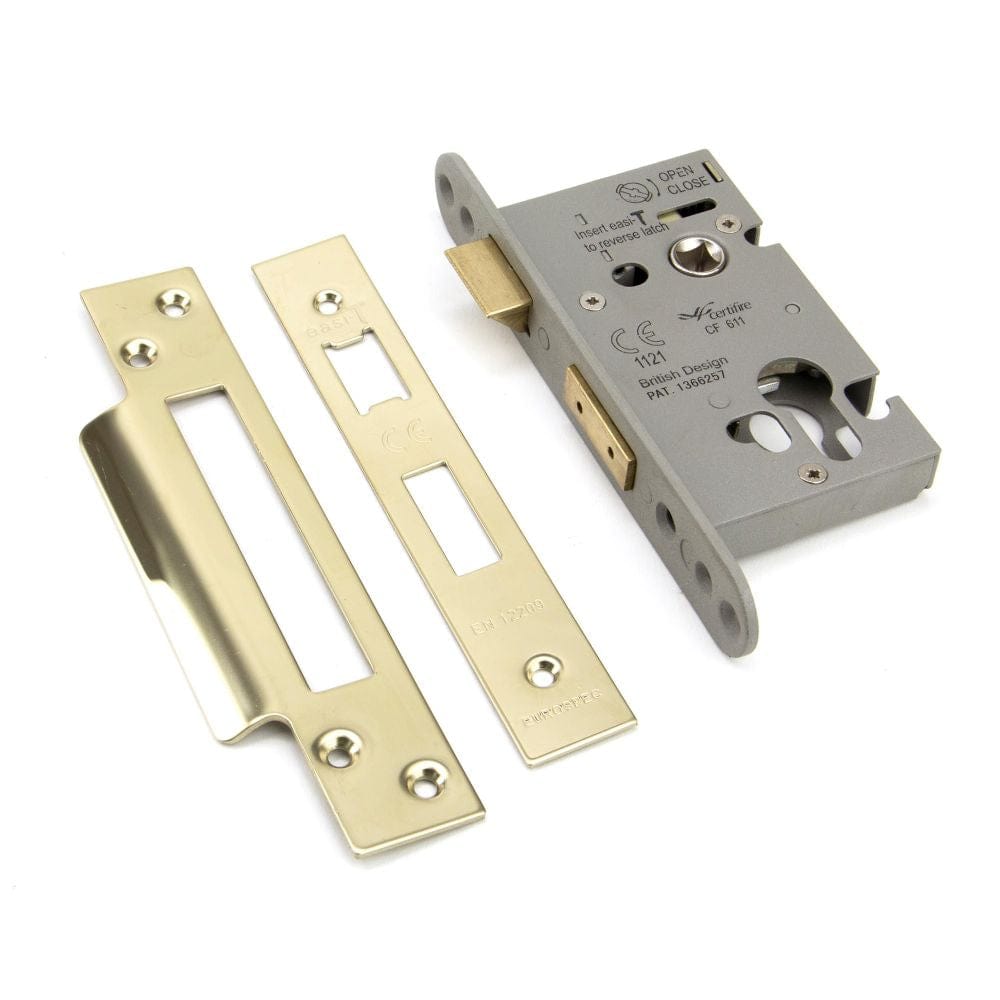 From The Anvil Locks & Latches PVD Brass / Euro Profile Sashlocks / 2.5" / 65mm From The Anvil - PVD 2.5" Euro Profile Sash Lock