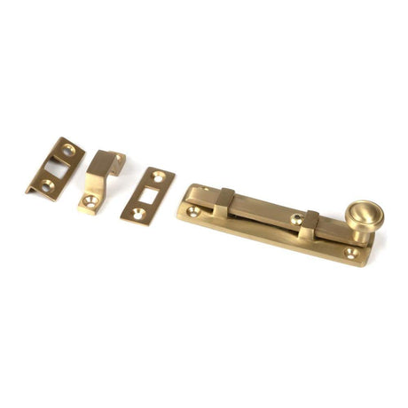 From The Anvil Accessories Satin Brass / Straight Surface Bolts / 100mm / 4" From The Anvil - Satin Brass 4" Universal Bolt