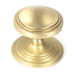From The Anvil Door Furniture Satin Brass / Art Deco Centre Door Knob From The Anvil - Satin Brass Art Deco Centre Door Knob