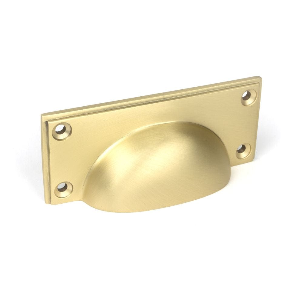 From The Anvil Cabinet Hardware Satin Brass / Cabinet Cup Pulls From The Anvil - Satin Brass Art Deco Drawer Pull