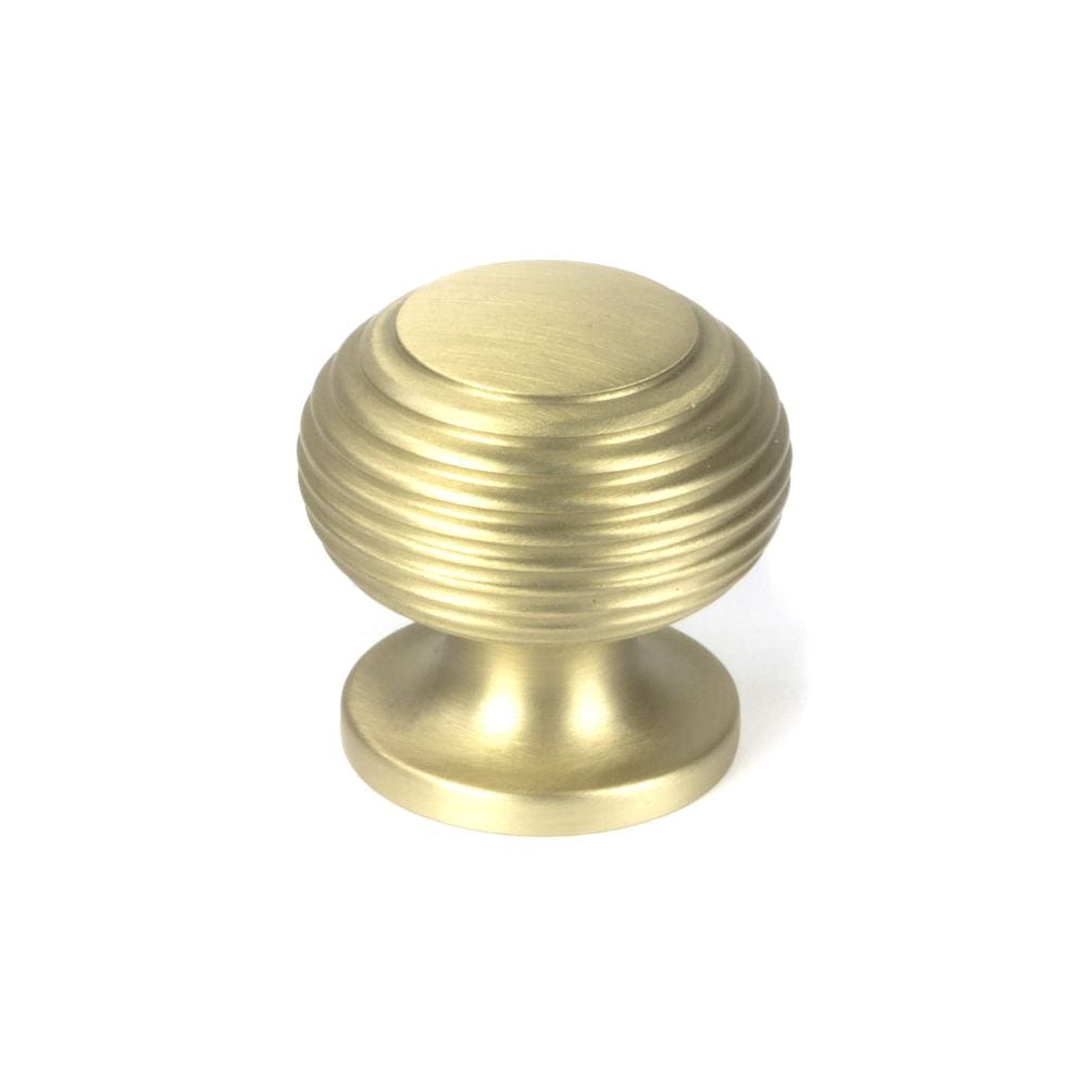 From The Anvil Cabinet Hardware Satin Brass / Cabinet Knobs / 30mm Dia. From The Anvil - Satin Brass Beehive Cabinet Knob 30mm