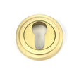 From The Anvil Door Furniture Satin Brass / Euro Profile Escutcheons From The Anvil - Satin Brass Round Euro Escutcheon (Art Deco)