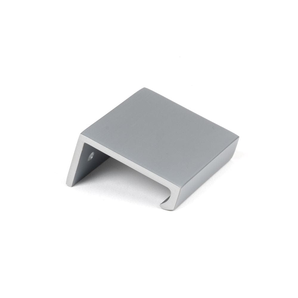 From The Anvil Cabinet Hardware Satin Chrome / Edge Pull / 50mm From The Anvil - Satin Chrome 50mm Plain Edge Pull