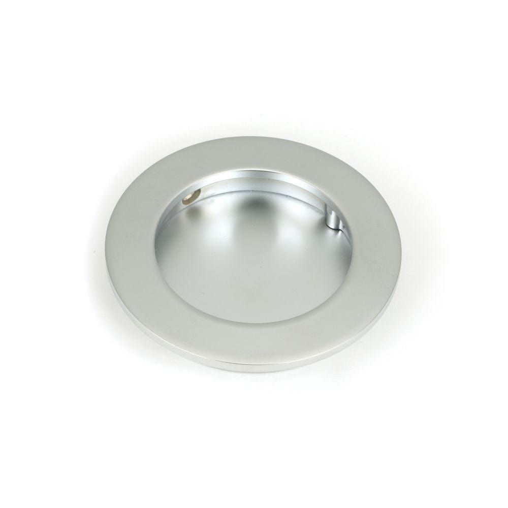 From The Anvil Door Furniture Satin Chrome / Flush Handle / Round From The Anvil - Satin Chrome 75mm Plain Round Pull