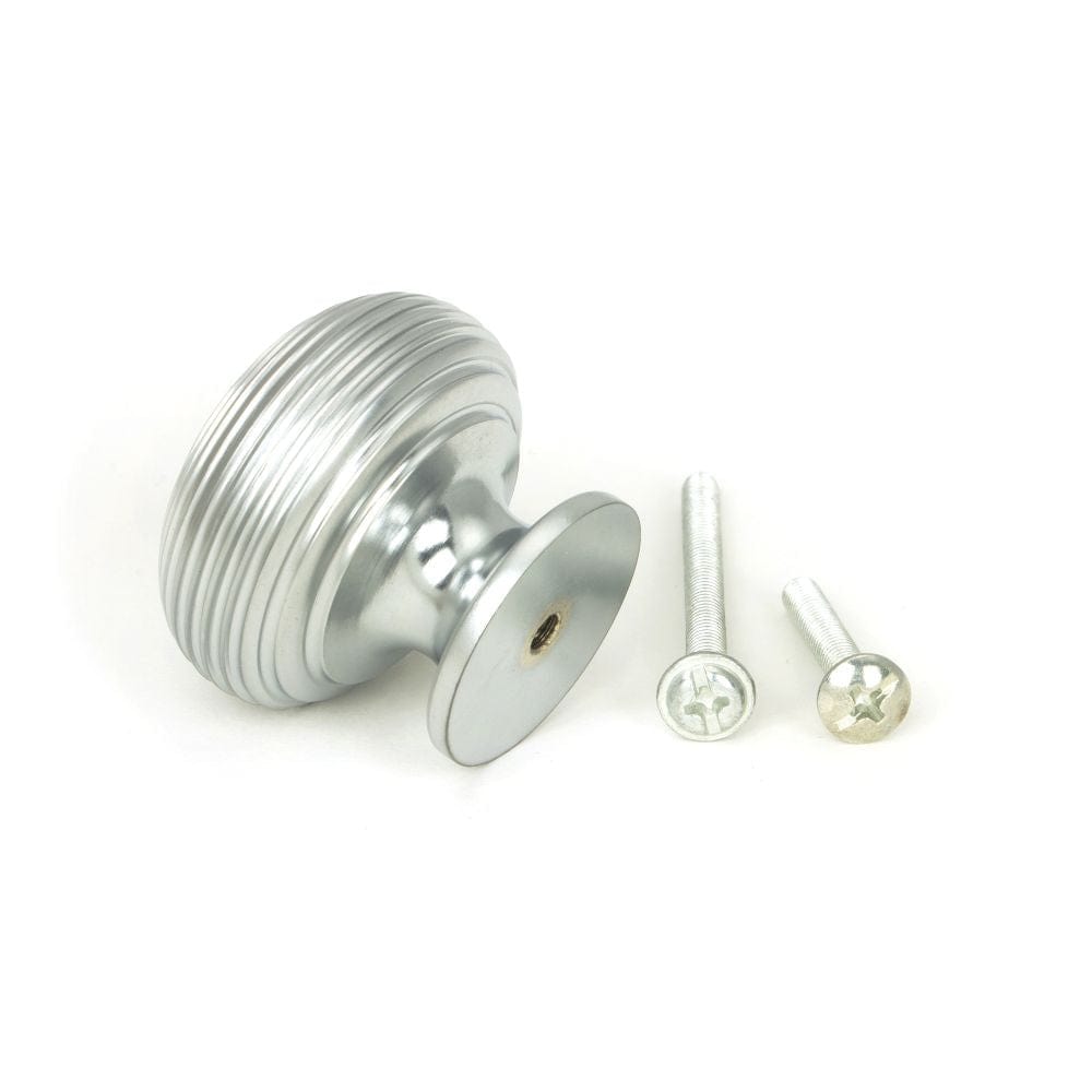 From The Anvil Cabinet Hardware Satin Chrome / Cabinet Knobs / 40mm Dia. From The Anvil - Satin Chrome Beehive Cabinet Knob 40mm