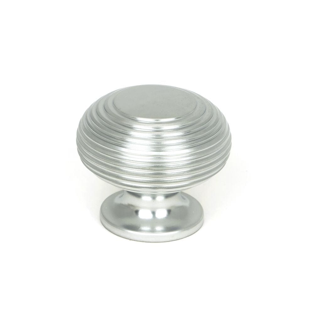 From The Anvil Cabinet Hardware Satin Chrome / Cabinet Knobs / 40mm Dia. From The Anvil - Satin Chrome Beehive Cabinet Knob 40mm