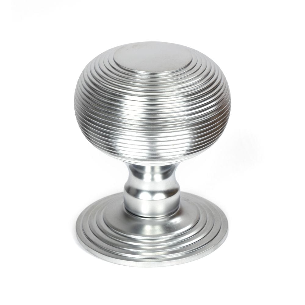 From The Anvil Door Furniture Satin Chrome / Beehive Centre Door Knob From The Anvil - Satin Chrome Beehive Centre Door Knob