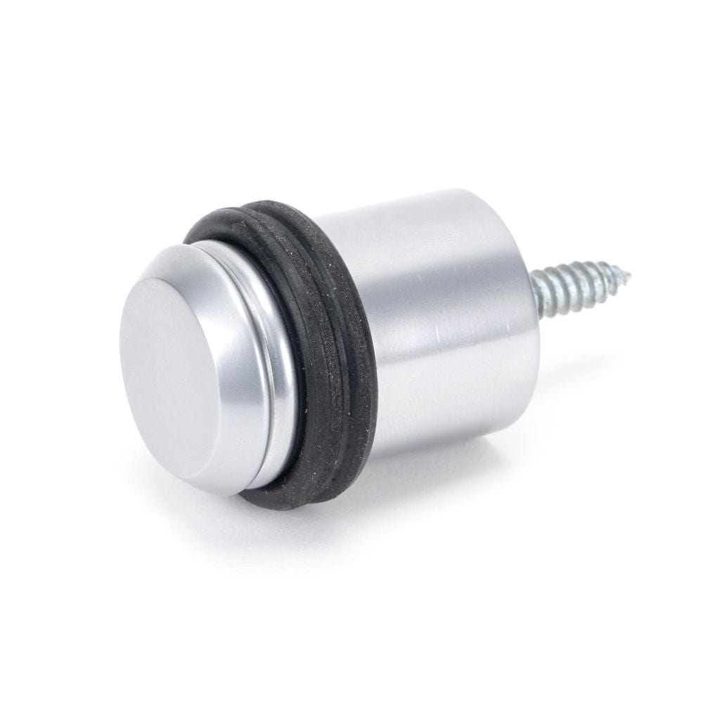 From The Anvil Door Furniture Satin Chrome / Floor Door Stop From The Anvil - Satin Chrome Floor Mounted Door Stop
