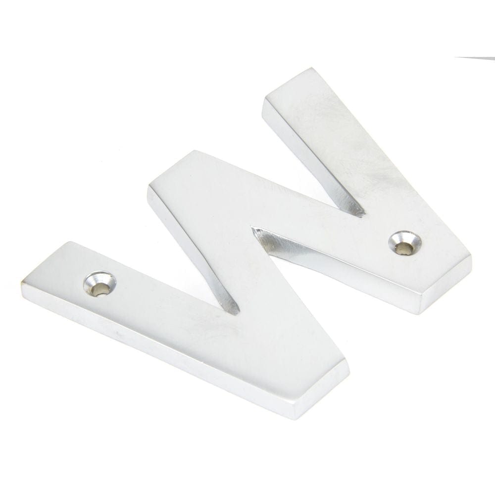 From The Anvil Door Furniture Satin Chrome / Letters / W From The Anvil - Satin Chrome Letter W