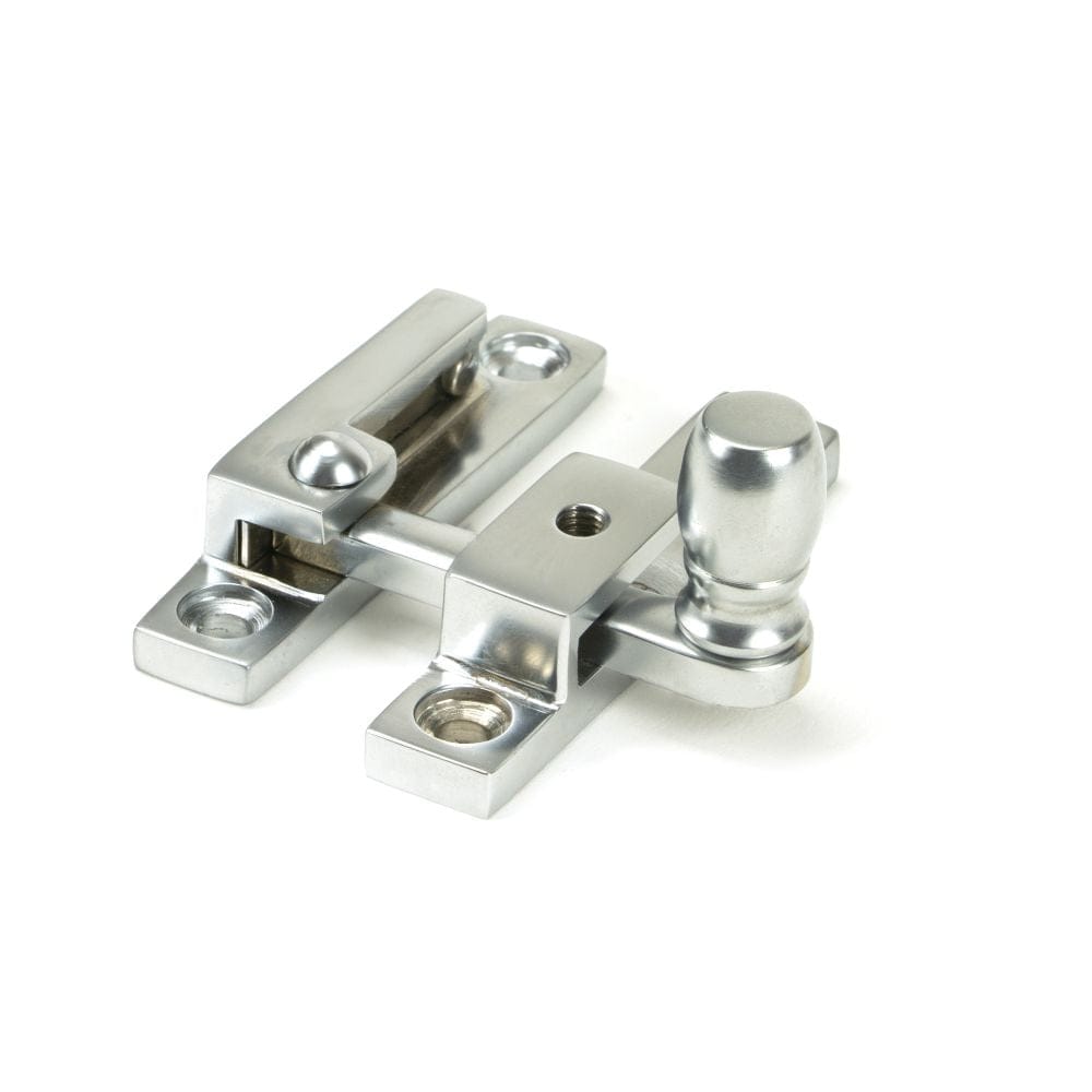 From The Anvil Window Furniture Satin Chrome / Sash Window Quadrant Fasteners / Yes From The Anvil - Satin Chrome Mushroom Quadrant Fastener - Narrow