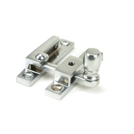 From The Anvil Window Furniture Satin Chrome / Sash Window Quadrant Fasteners / Yes From The Anvil - Satin Chrome Mushroom Quadrant Fastener - Narrow