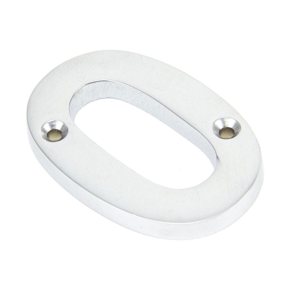 From The Anvil Door Furniture Satin Chrome / Numerals / 0 From The Anvil - Satin Chrome Numeral 0