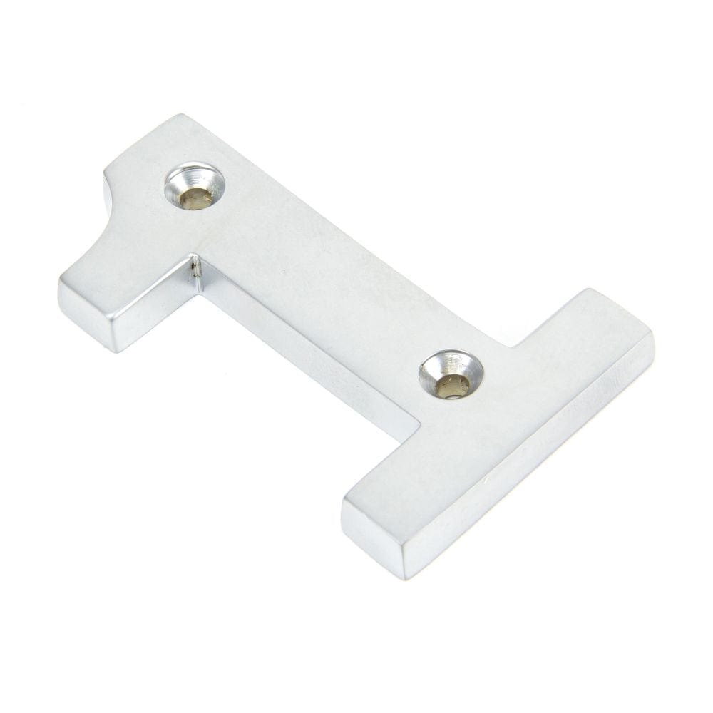 From The Anvil Door Furniture Satin Chrome / Numerals / 1 From The Anvil - Satin Chrome Numeral 1