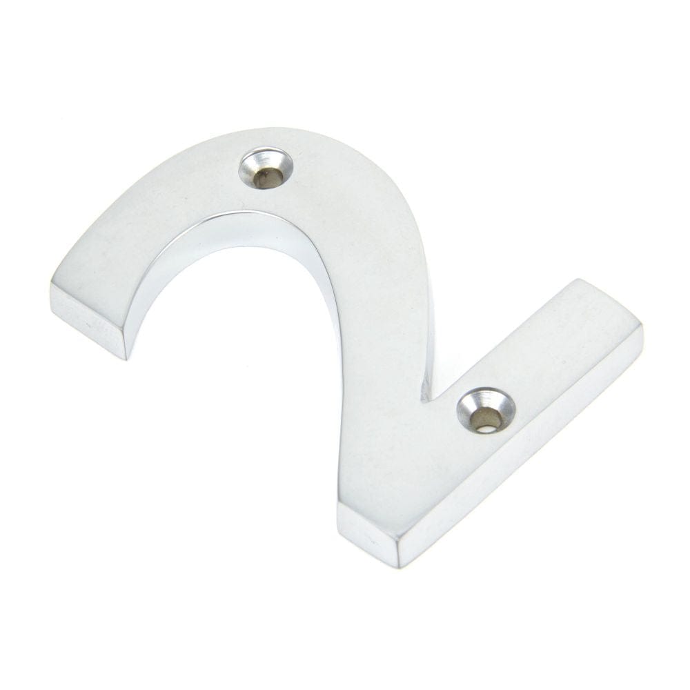 From The Anvil Door Furniture Satin Chrome / Numerals / 2 From The Anvil - Satin Chrome Numeral 2