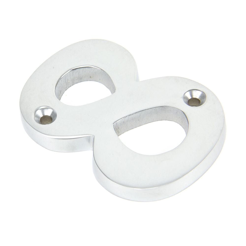 From The Anvil Door Furniture Satin Chrome / Numerals / 8 From The Anvil - Satin Chrome Numeral 8
