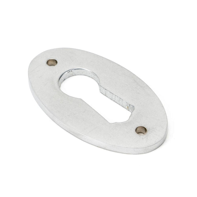 From The Anvil Door Furniture Satin Chrome / Mortice Key Profile Escutcheons From The Anvil - Satin Chrome Oval Escutcheon