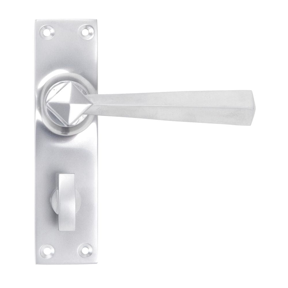 From The Anvil Door Furniture Satin Chrome / Bathroom Lock Handles From The Anvil - Satin Chrome Straight Lever Bathroom Set