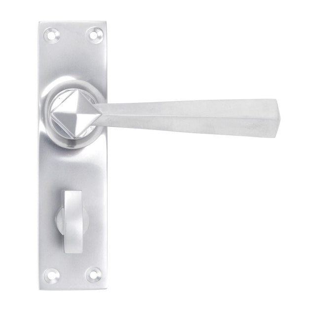 From The Anvil Door Furniture Satin Chrome / Bathroom Lock Handles From The Anvil - Satin Chrome Straight Lever Bathroom Set