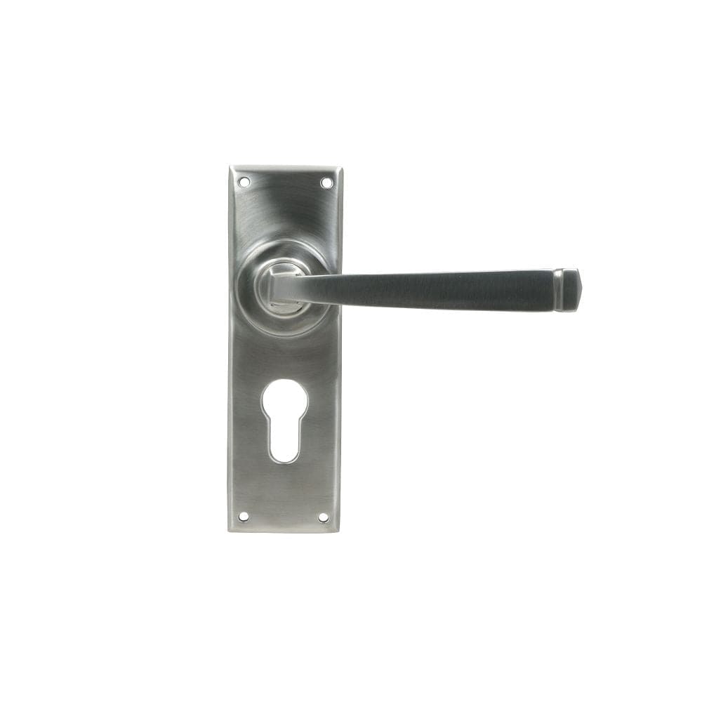 From The Anvil Door Furniture Satin Marine SS (316) / Euro Profile Lock Handles From The Anvil - Satin Marine SS (316) Avon Lever Euro Lock Set