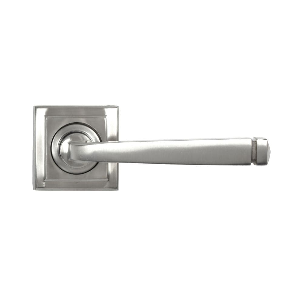 From The Anvil Door Furniture Satin Marine SS (316) / Square Rose From The Anvil - Satin Marine SS (316) Avon Round Lever on Rose Set (Square) - Unsprung