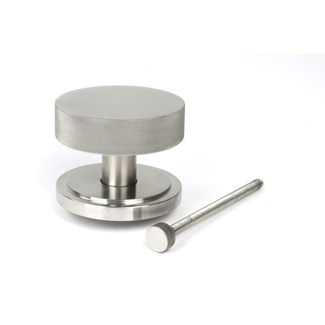 From The Anvil Door Furniture Satin Marine SS (316) / Art Deco Centre Door Knob From The Anvil - Satin Marine SS (316) Brompton Centre Door Knob (Art Deco)