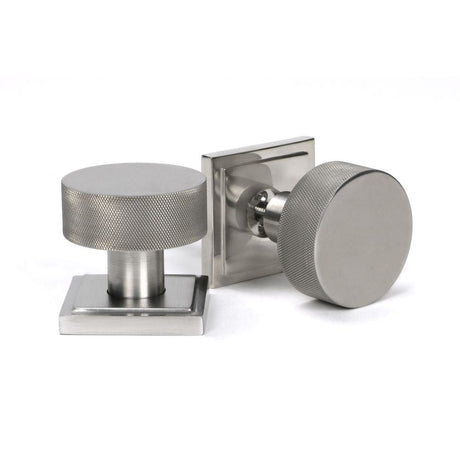 From The Anvil Door Furniture Satin Marine SS (316) / Mortice/Rim Knobs From The Anvil - Satin Marine SS (316) Brompton Mortice/Rim Knob Set (Square)