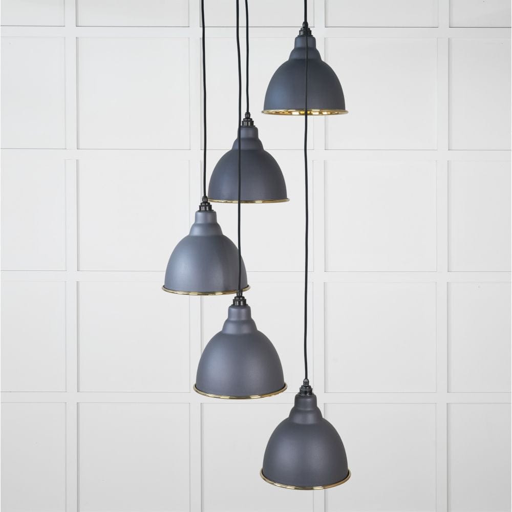 From The Anvil Electrical Smooth Brass / Cluster Pendants From The Anvil - Smooth Brass Brindley Cluster Pendant in Slate