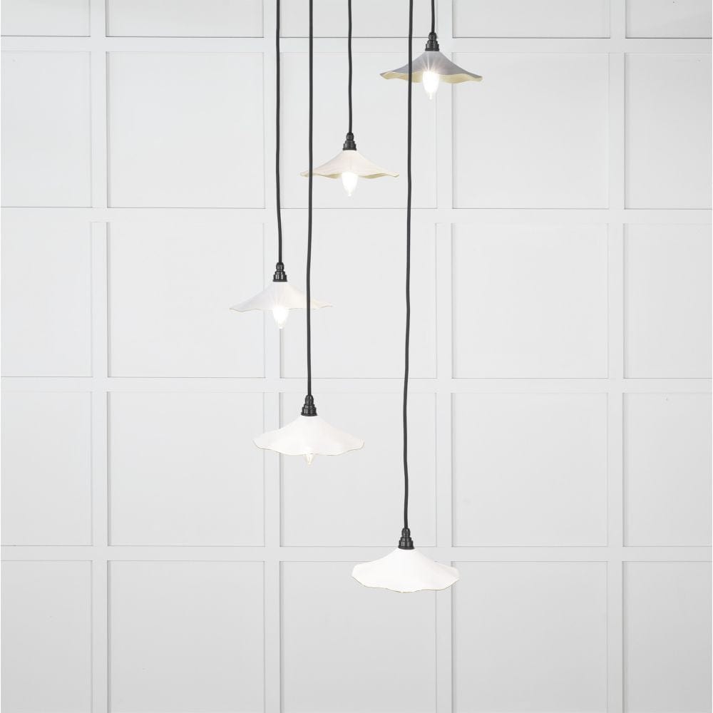 From The Anvil Electrical Smooth Brass / Cluster Pendants From The Anvil - Smooth Brass Flora Cluster Pendant in Flock