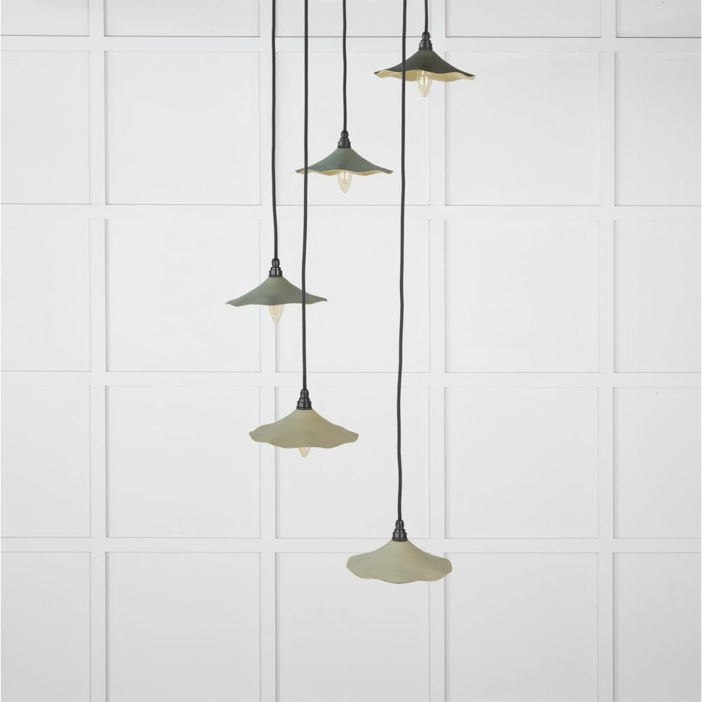 From The Anvil Electrical Smooth Brass / Cluster Pendants From The Anvil - Smooth Brass Flora Cluster Pendant in Tump