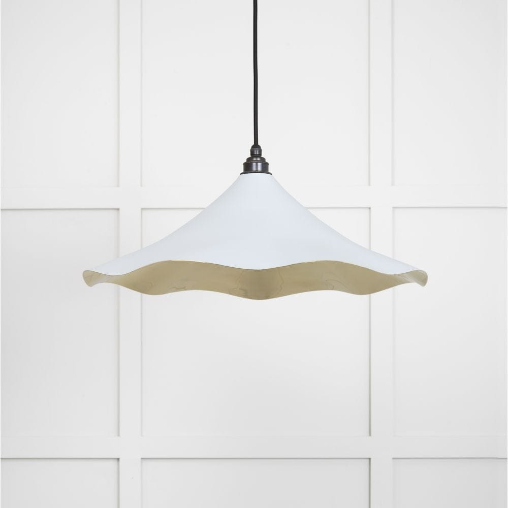 From The Anvil Electrical Smooth Brass / Ceiling Pendants From The Anvil - Smooth Brass Flora Pendant in Birch