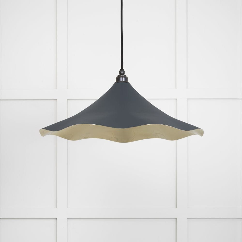 From The Anvil Electrical Smooth Brass / Ceiling Pendants From The Anvil - Smooth Brass Flora Pendant in Soot