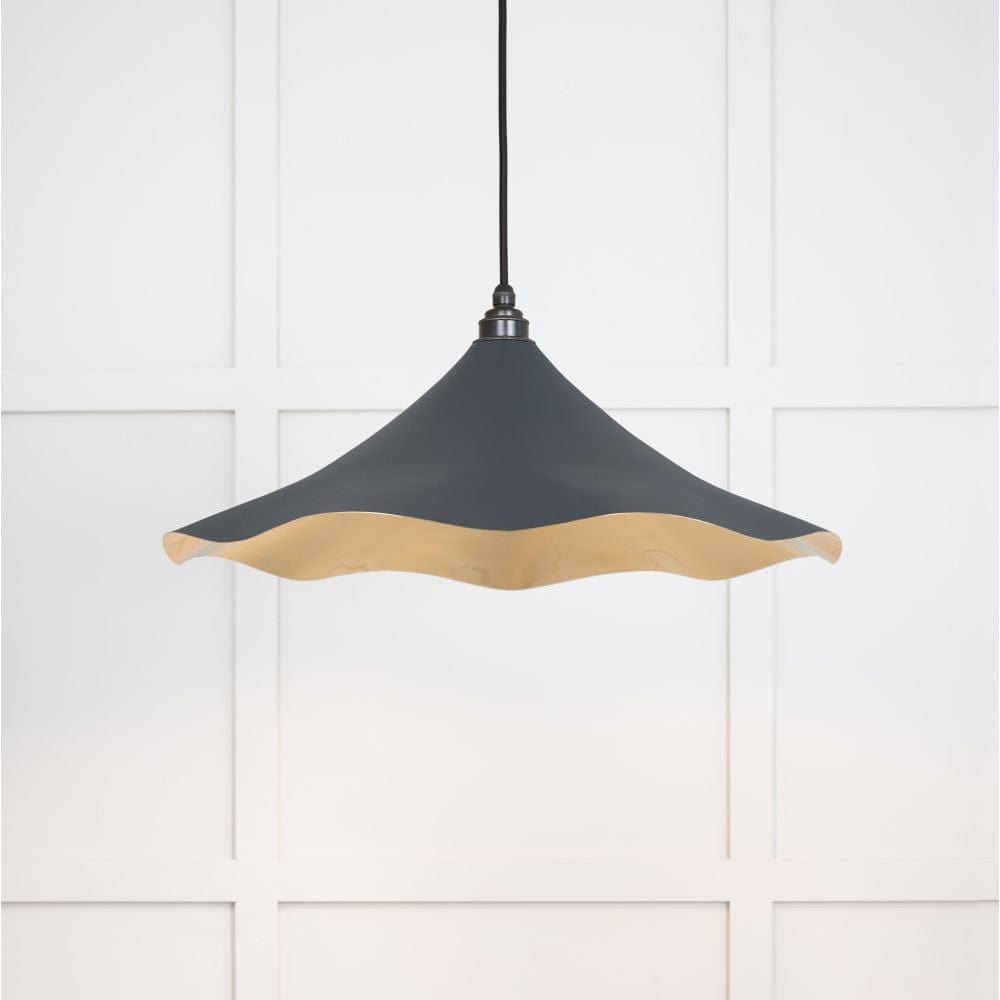 From The Anvil Electrical Smooth Brass / Ceiling Pendants From The Anvil - Smooth Brass Flora Pendant in Soot