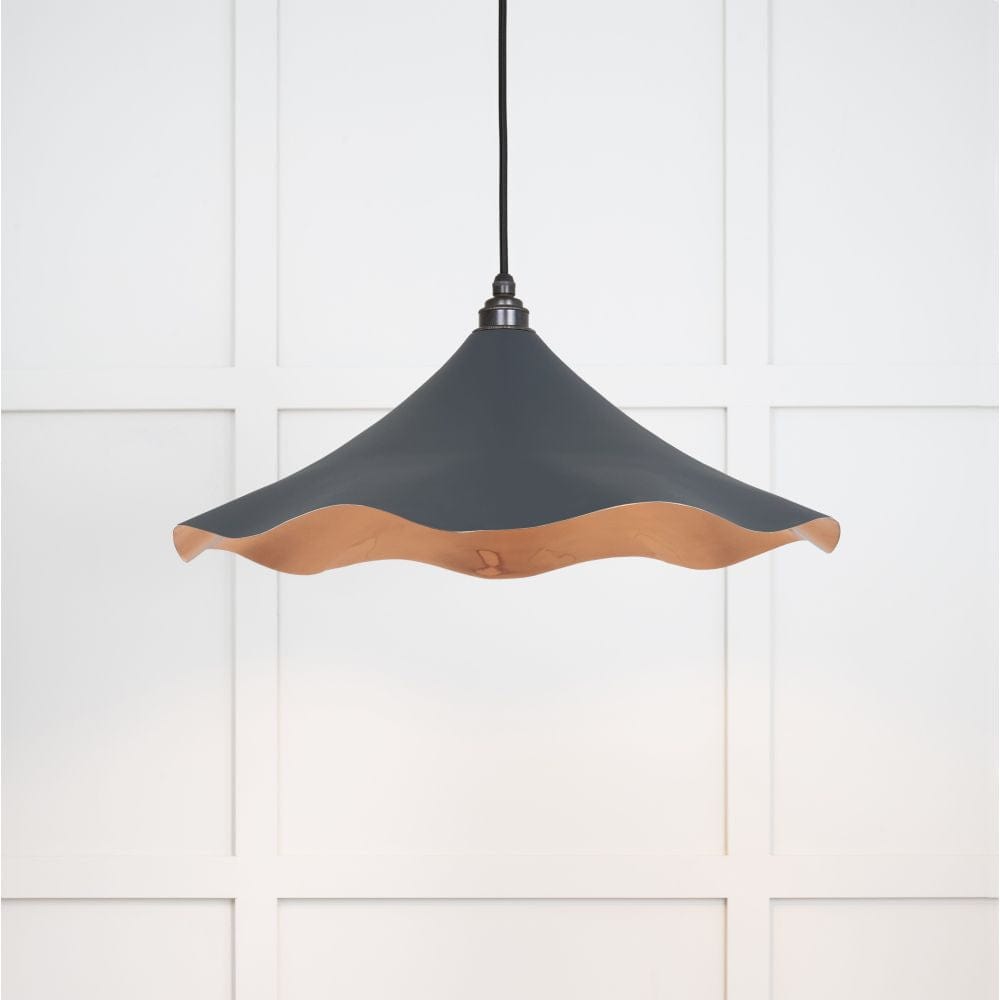 From The Anvil Electrical Smooth Copper / Ceiling Pendants From The Anvil - Smooth Copper Flora Pendant in Soot