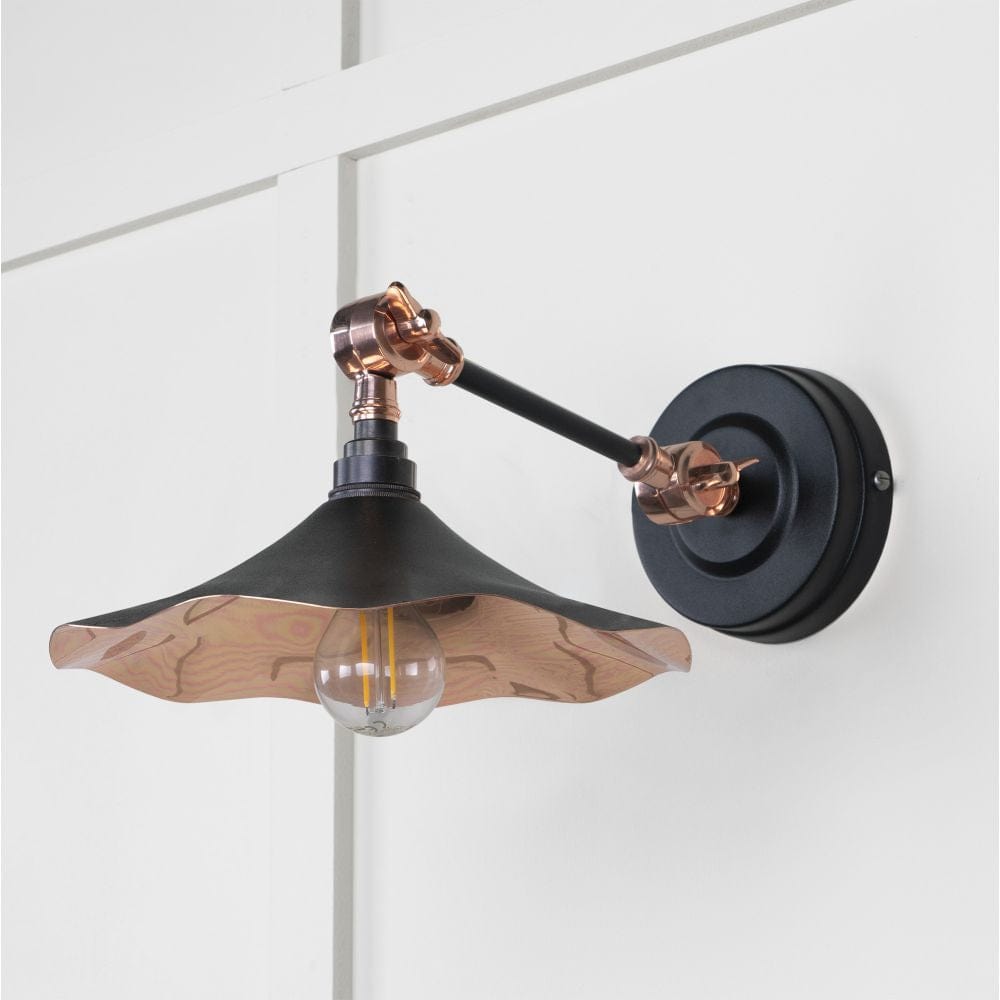 From The Anvil Electrical Smooth Copper / Wall Lights From The Anvil - Smooth Copper Flora Wall Light in Elan Black