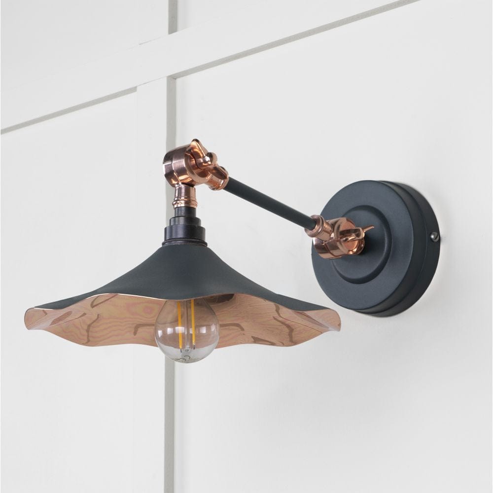 From The Anvil Electrical Smooth Copper / Wall Lights From The Anvil - Smooth Copper Flora Wall Light in Soot