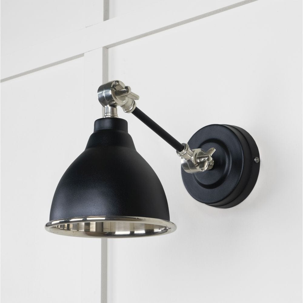 From The Anvil Electrical Smooth Nickel / Wall Lights From The Anvil - Smooth Nickel Brindley Wall Light in Elan Black