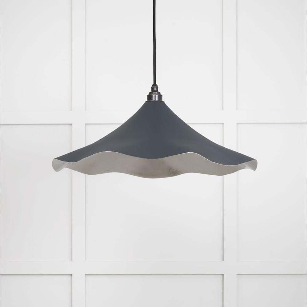 From The Anvil Electrical Smooth Nickel / Ceiling Pendants From The Anvil - Smooth Nickel Flora Pendant in Soot