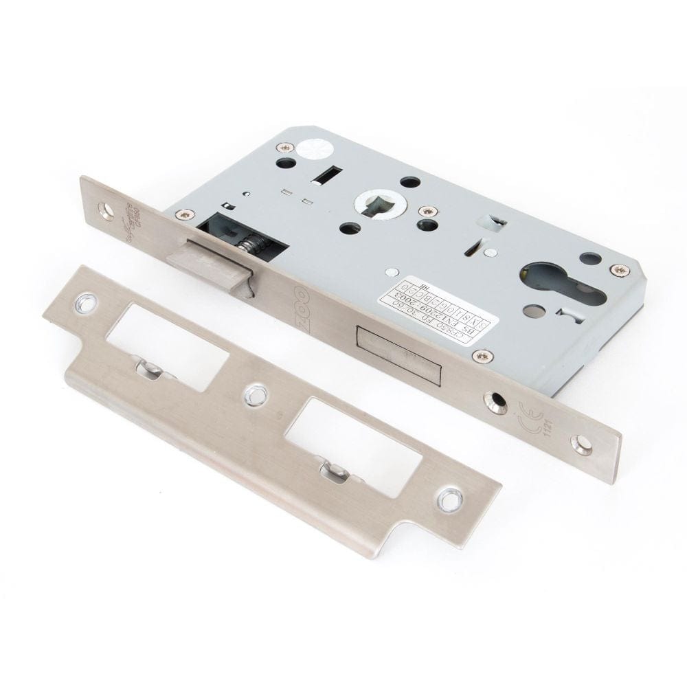 From The Anvil Locks & Latches Satin Stainless Steel / DIN Euro Sash Lock From The Anvil - SS 60mm Backset 72mm Centre - Euro Sashlock