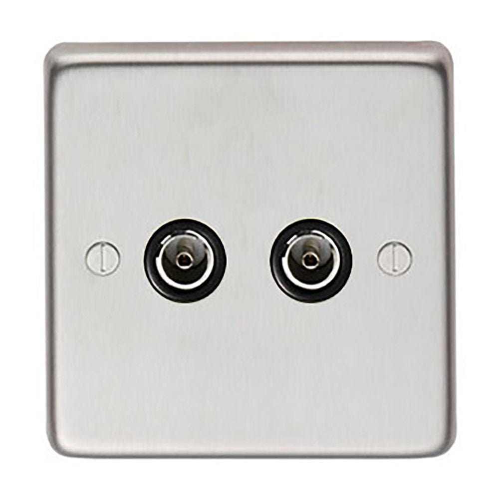 From The Anvil Electrical Satin Stainless Steel / TV From The Anvil - SSS Double TV Socket