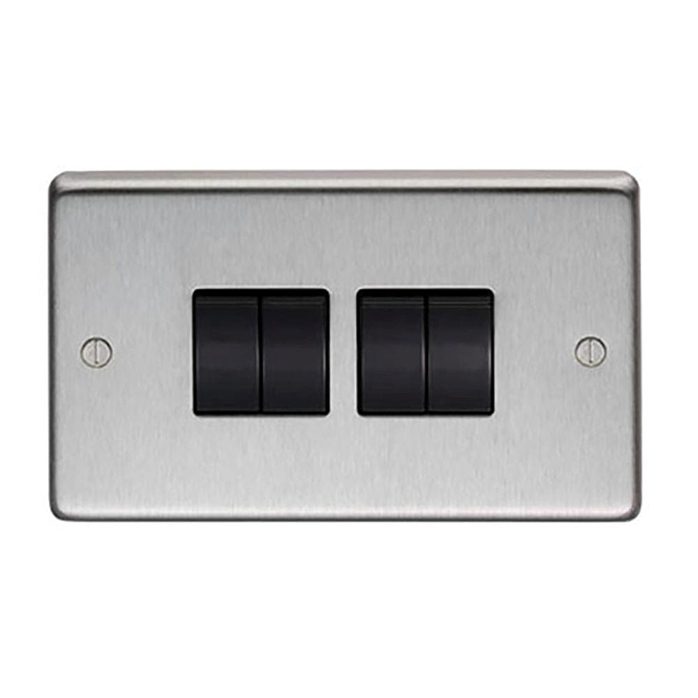 From The Anvil Electrical Satin Stainless Steel / Quad 10 Amp Switch From The Anvil - SSS Quad 10 Amp Switch