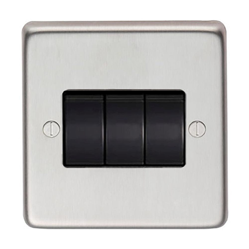 From The Anvil Electrical Satin Stainless Steel / Triple 10 Amp Switch From The Anvil - SSS Triple 10 Amp Switch