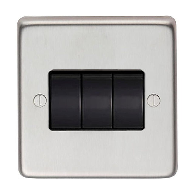 From The Anvil Electrical Satin Stainless Steel / Triple 10 Amp Switch From The Anvil - SSS Triple 10 Amp Switch