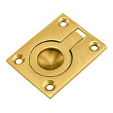 This is an image of a Carlisle Brass - Flush Ring Pull - Polished Brass that is availble to order from Trade Door Handles in Kendal.