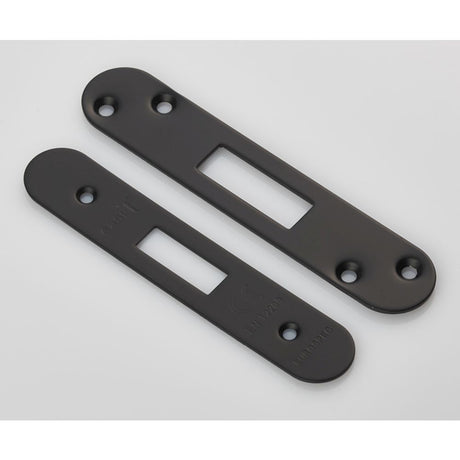 This is an image of a Eurospec - Forend Strike & Fixing Pack to suit Architectural Deadlocks (EDS/LDS) that is availble to order from Trade Door Handles in Kendal.