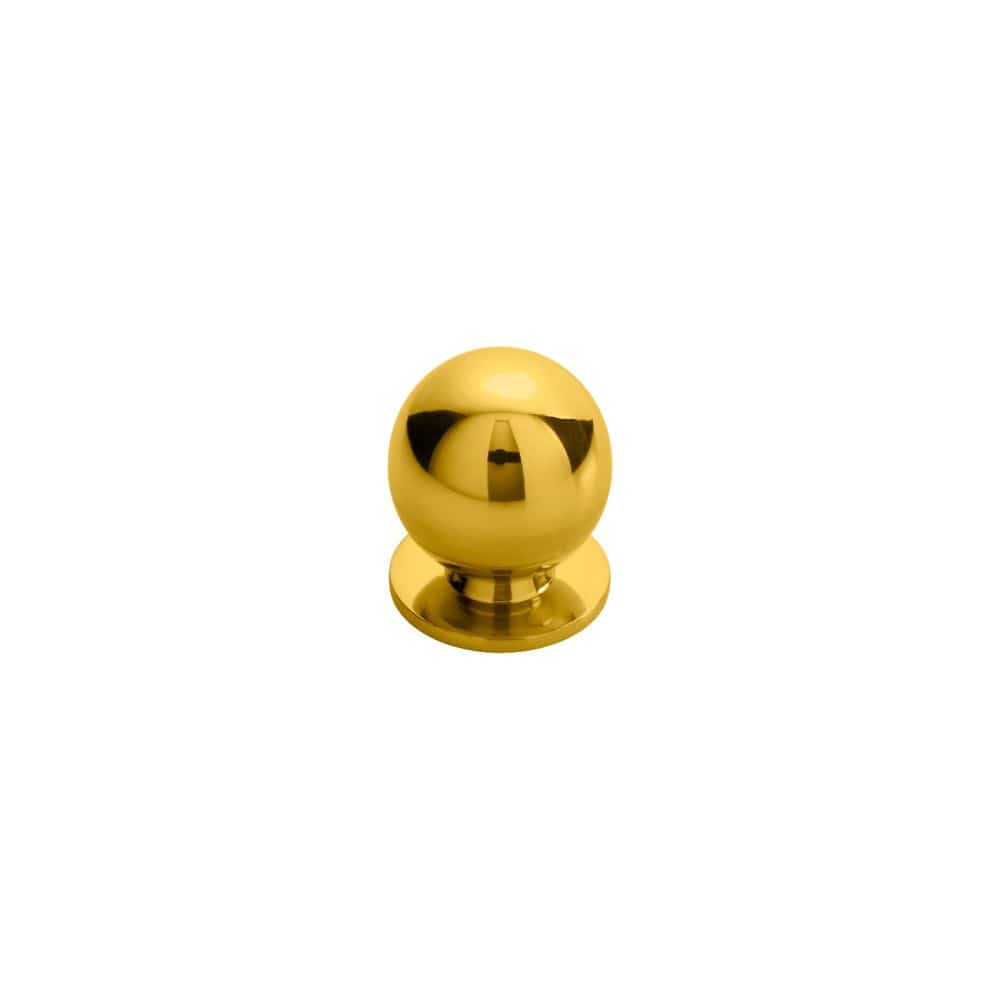 Finger Tip Design Cabinet Hardware Polished Brass / Cabinet Knobs / 25mm Dia. FTD - Ball Knob 25mm - Polished Brass