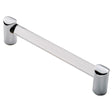 Finger Tip Design Cabinet Hardware Acrylic Clear Chrome / Cabinet Pull Handles / 128mm c/c FTD - Clear Acrylic Bar Handle 128mm - Acrylic Clear Chrome