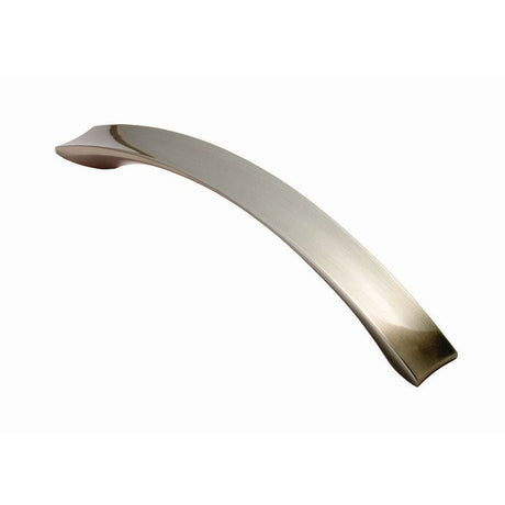Finger Tip Design Cabinet Hardware Satin Nickel / Cabinet Pull Handles / 128mm c/c FTD - Concave Bow Handle 128mm - Satin Nickel