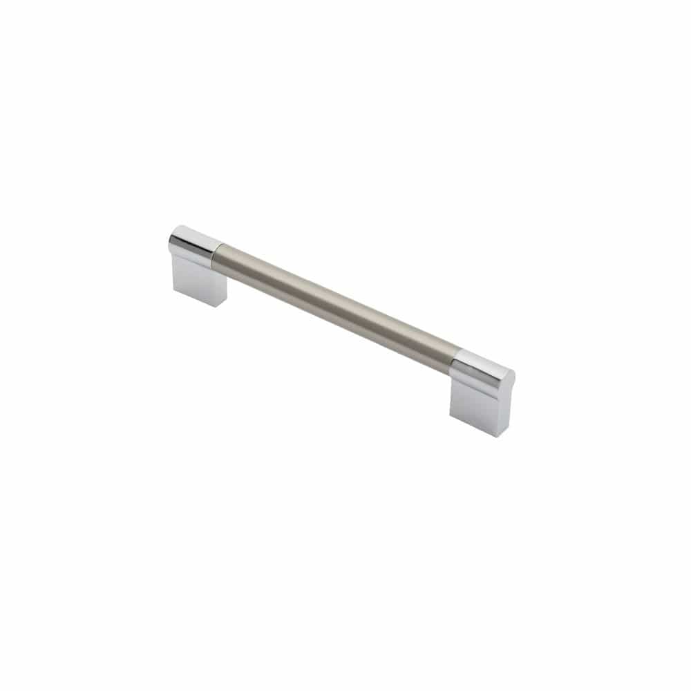 Finger Tip Design Cabinet Hardware Satin Nickel/Polished Chrome / Cabinet Pull Handles / 160mm c/c FTD - Keyhole Handle 160mm - Satin Nickel/Polished Chrome