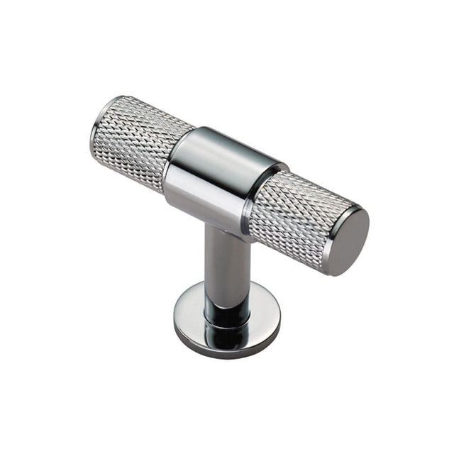 Finger Tip Design Cabinet Hardware Polished Chrome / Cabinet T-Pulls FTD - Knurled T-bar Knob - Polished Chrome