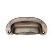 Finger Tip Design Cabinet Hardware Pewter Effect / Cabinet Cup Pulls FTD - Oval Plate Cup Handle 86mm - Pewter Effect